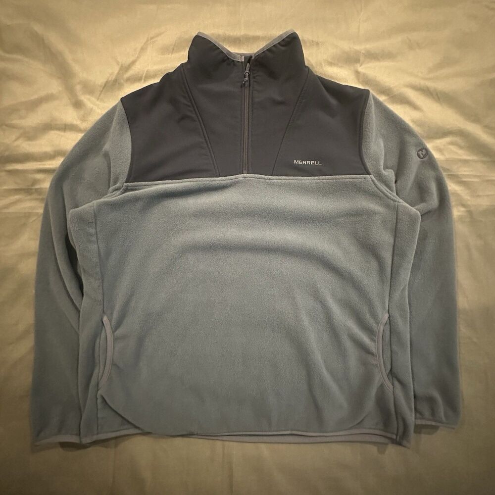 Merrell Quarter Zip Sweatshirt Fleece Pullover 2 Tone Mens XL Hiking Outdoors